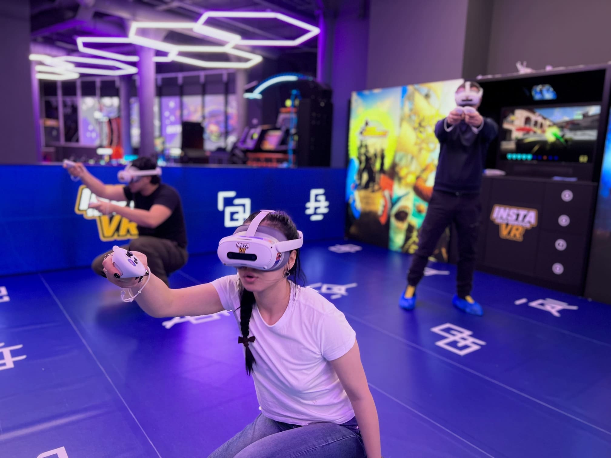 VR arcade neon zone